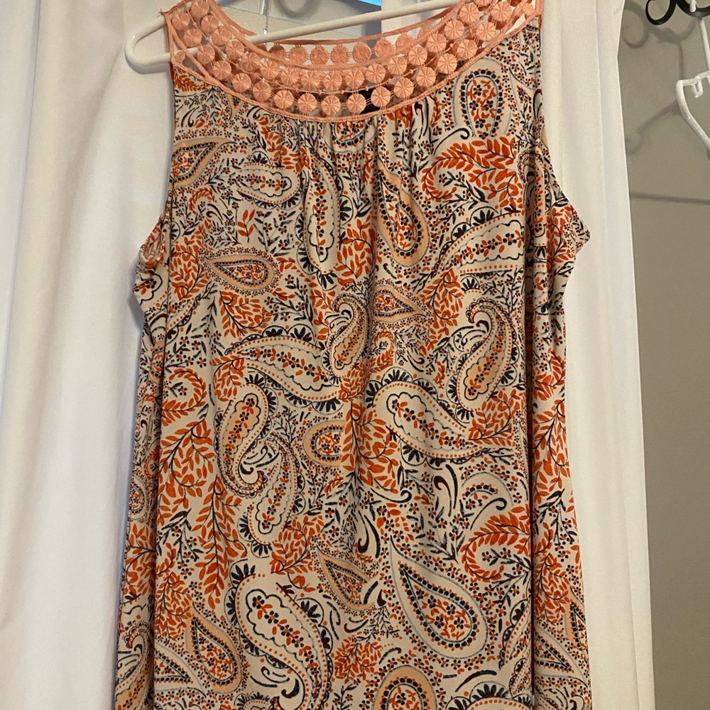 Paisley/multi sleeveless top